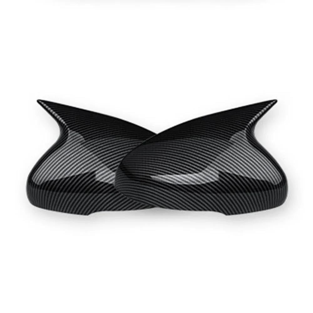 Auto Rückspiegel Kappe Carbon Fiber ABS Rückspiegel Shell Horn Stil Für Stinger 2018 2019 2020 2021 2022 Rückspiegel Abdeckung von AKOUFALL