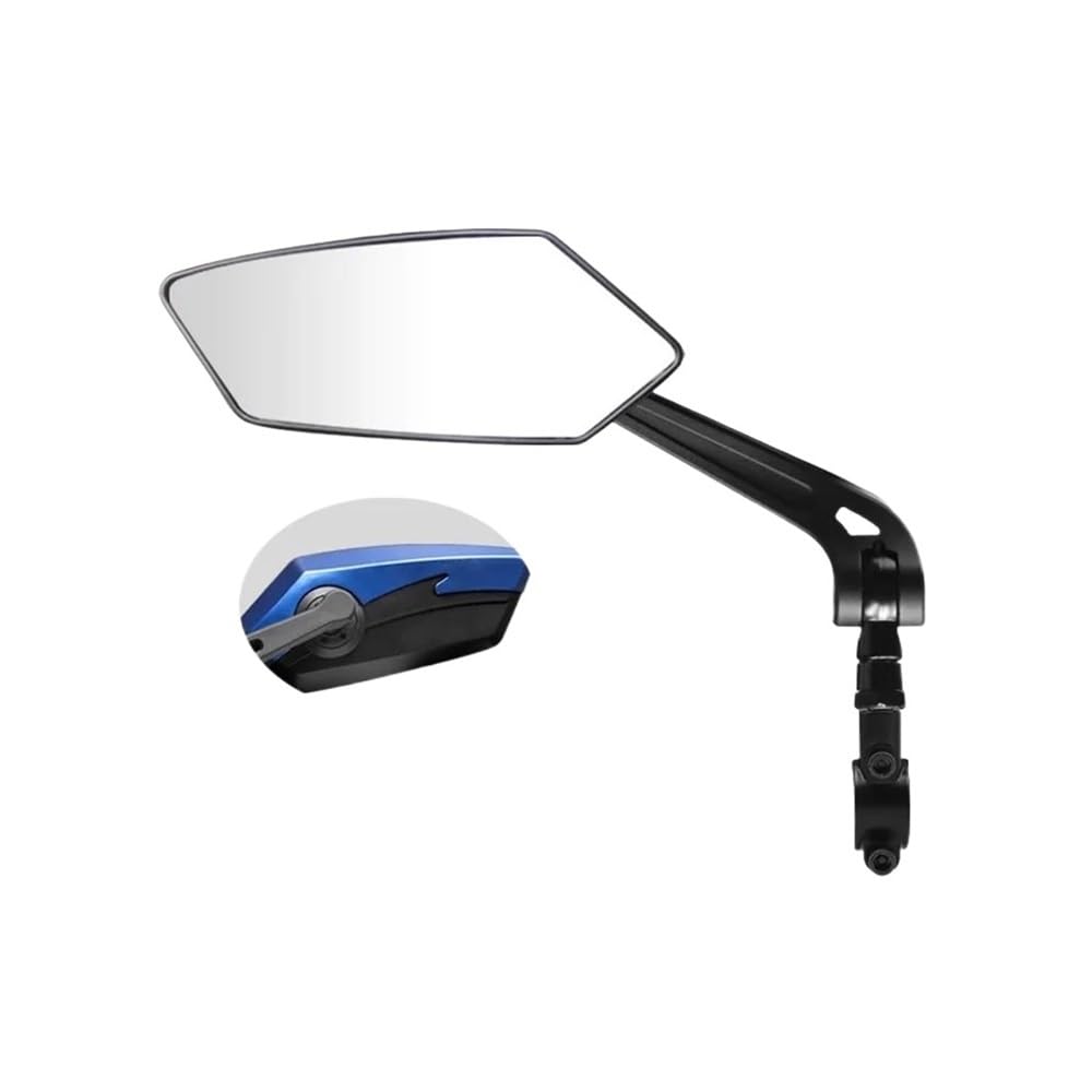 Motorrad Spiegel Radfahren Back Sight Lenker Reflektor Einstellbare Linke Spiegel Fahrrad Rückspiegel Fahrrad Zwei-Farbe Weitreichende Spiegel(Blue) von AKOUFALL