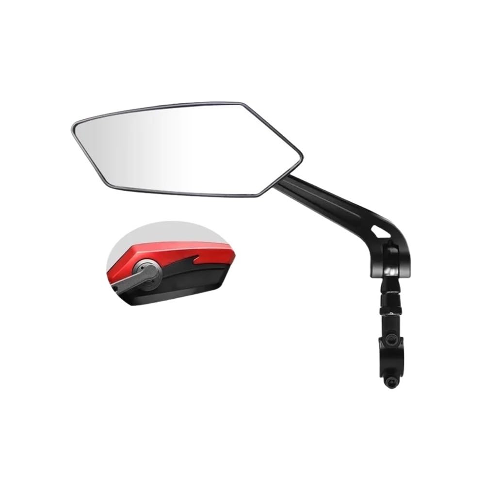 Motorrad Spiegel Radfahren Back Sight Lenker Reflektor Einstellbare Linke Spiegel Fahrrad Rückspiegel Fahrrad Zwei-Farbe Weitreichende Spiegel(Rood) von AKOUFALL