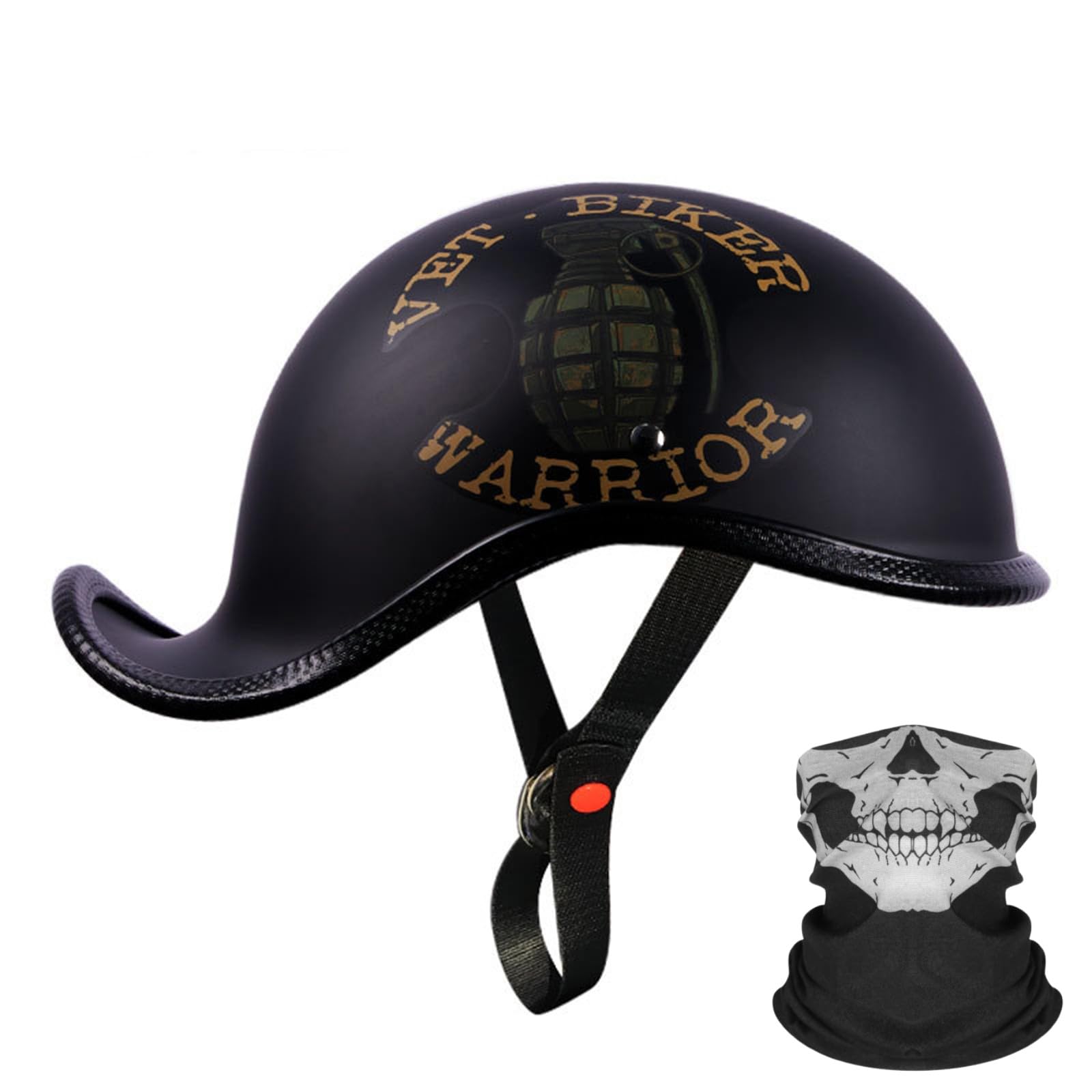 AKPHBKFG Helme: Motorrad-Halbschalenhelm, Halbschalenhelm im Retro-Stil, Sommerhelm mit offener Kappe, offener Motorrad-Sturzhelm, ECE-Zertifizierung B,L=60-61CM von AKPHBKFG