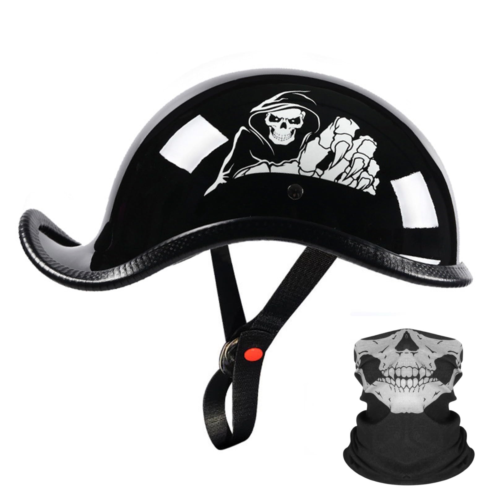 AKPHBKFG Helme: Motorrad-Halbschalenhelm, Halbschalenhelm im Retro-Stil, Sommerhelm mit offener Kappe, offener Motorrad-Sturzhelm, ECE-Zertifizierung D,M=58-59CM von AKPHBKFG