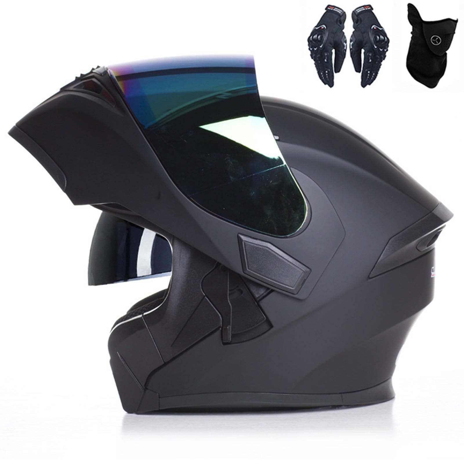 Klapphelme für Motorräder, modulare Motorradhelme, ECE-geprüft, Weitwinkel und weites Sichtfeld, mehrere Belüftungslöcher, für Erwachsene, Männer und Frauen C,M=57-58CM von AKPHBKFG