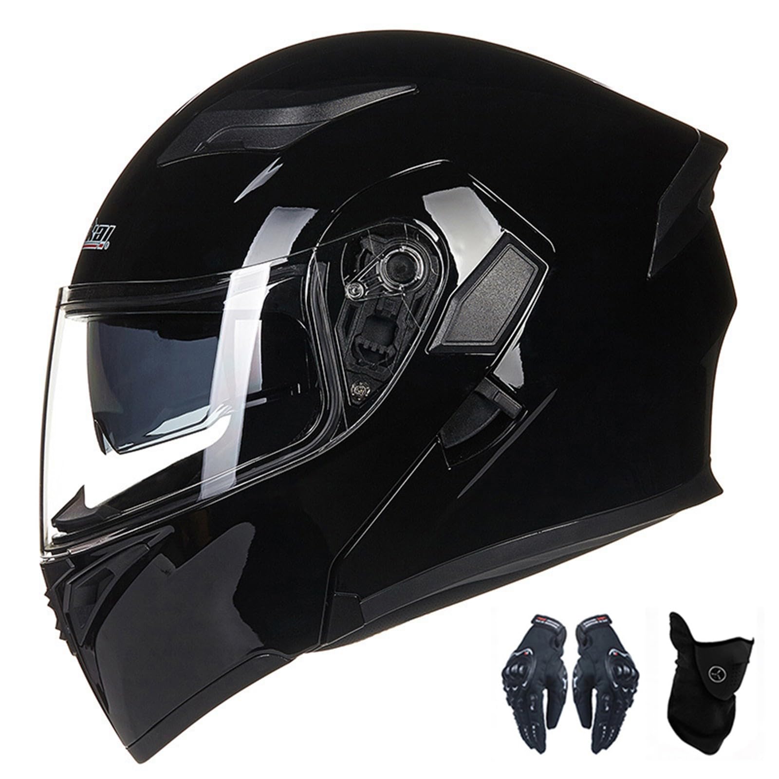 Klapphelme für Motorräder, modulare Motorradhelme, ECE-geprüft, Weitwinkel und weites Sichtfeld, mehrere Belüftungslöcher, für Erwachsene, Männer und Frauen F,M=57-58CM von AKPHBKFG