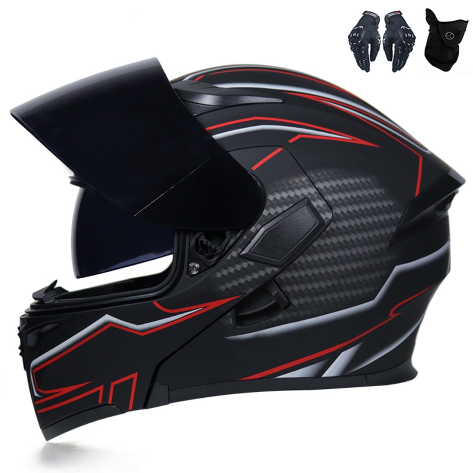 Motorradhelm, Integralhelm Rapid Street, Straßenrennhelm, DOT/ECE-geprüft, Four Seasons New Street Touring-Motorradhelm B,M=57-58CM von AKPHBKFG