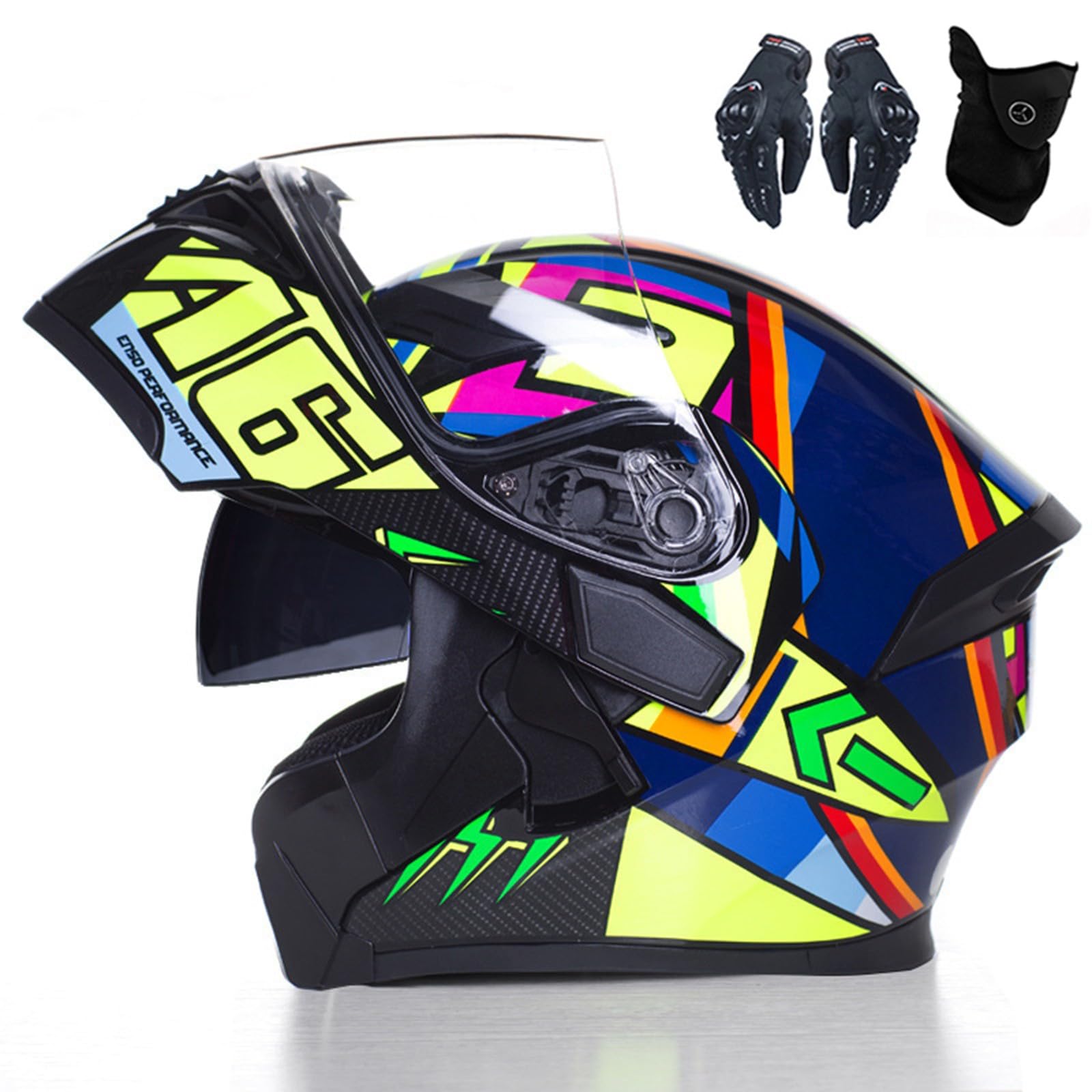 Motorradhelm, Integralhelm Rapid Street, Straßenrennhelm, DOT/ECE-geprüft, Four Seasons New Street Touring-Motorradhelm D,L=59-60CM von AKPHBKFG