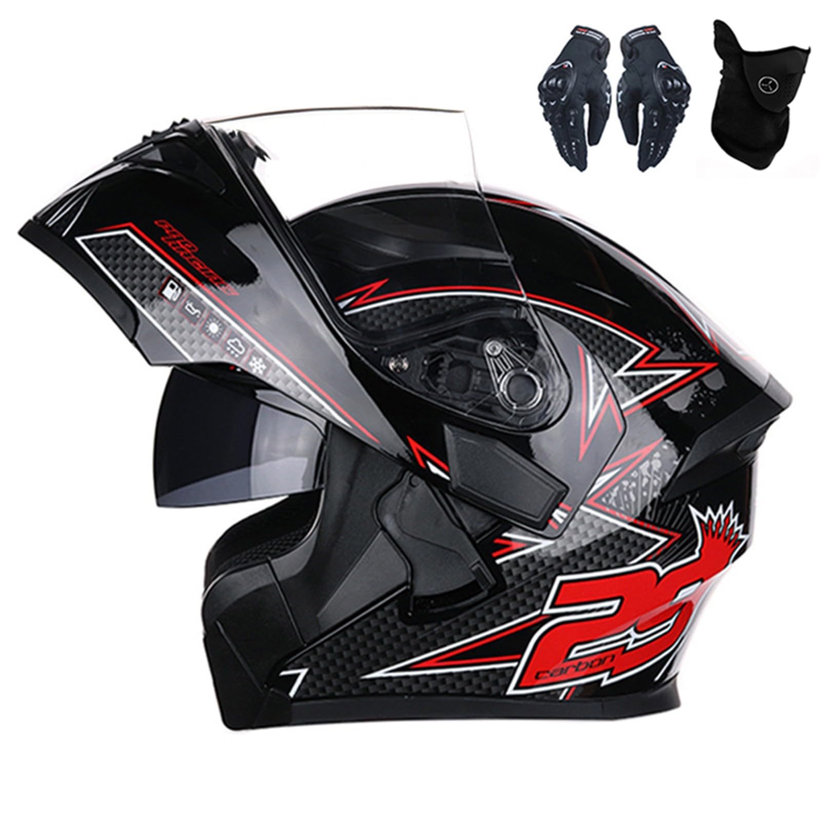 Motorradhelm, Integralhelm Rapid Street, Straßenrennhelm, DOT/ECE-geprüft, Four Seasons New Street Touring-Motorradhelm F,L=59-60CM von AKPHBKFG