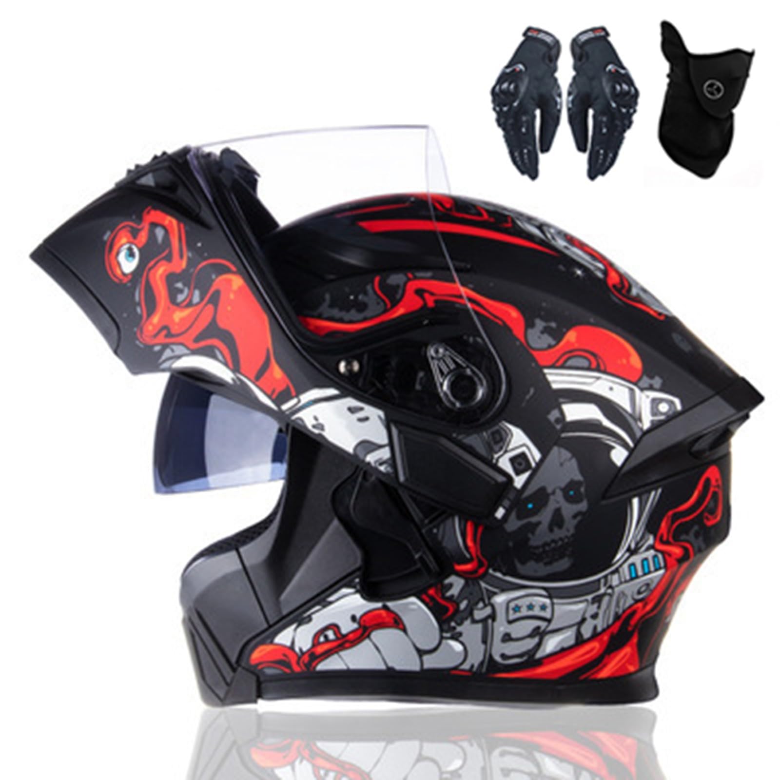 Motorradhelm, Integralhelm Rapid Street, Straßenrennhelm, DOT/ECE-geprüft, Four Seasons New Street Touring-Motorradhelm G,XL=61-62CM von AKPHBKFG