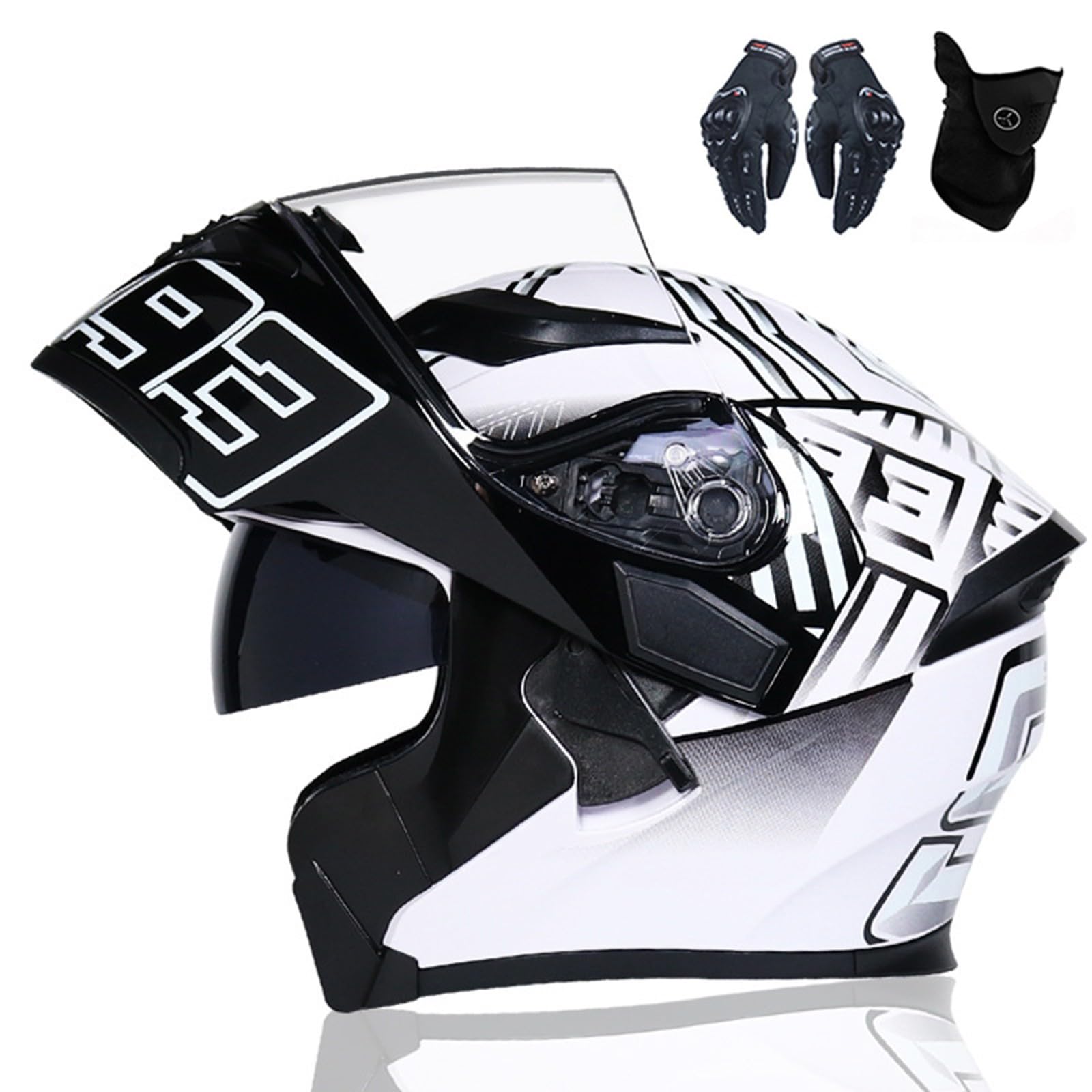 Motorradhelm, Integralhelm Rapid Street, Straßenrennhelm, DOT/ECE-geprüft, Four Seasons New Street Touring-Motorradhelm H,L=59-60CM von AKPHBKFG