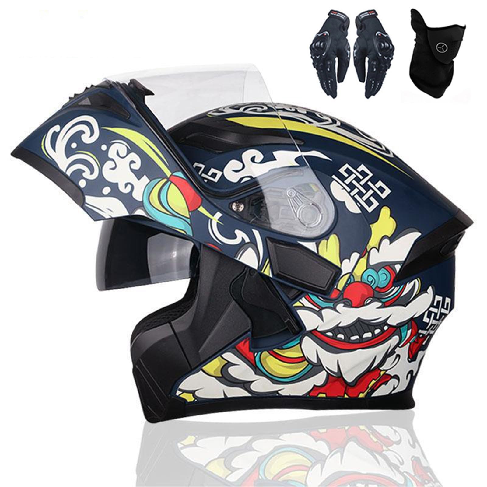 Motorradhelm, Integralhelm Rapid Street, Straßenrennhelm, DOT/ECE-geprüft, Four Seasons New Street Touring-Motorradhelm I,M=57-58CM von AKPHBKFG