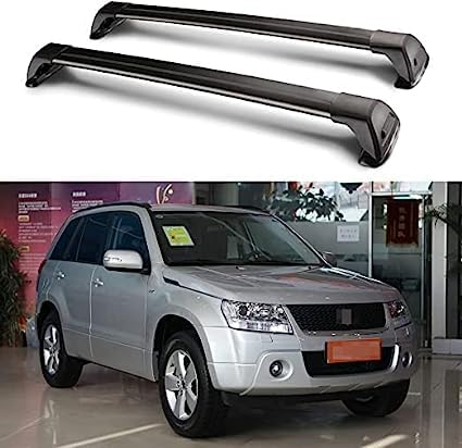 2 StüCk Auto Dachträger für S-uzuki Grand Vitara 2005-2020, Eloxiertem Aluminium Fahrradträger Dachboxen Offener Dachreling Dachgepäckablage von AKRE