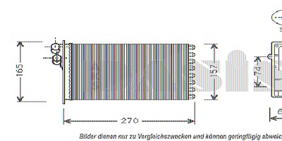 Aks Dasis Heizungskühler Wärmetauscher 234x156x42 [Hersteller-Nr. 049000N] für Audi, Seat, Skoda, VW von AKS DASIS