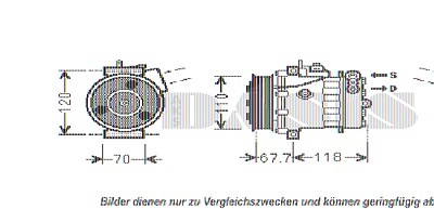 Aks Dasis Klimakompressor [Hersteller-Nr. 851834N] für Abarth, Alfa Romeo, Fiat, Lancia, Opel von AKS DASIS