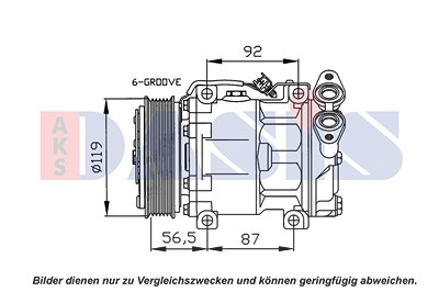 Aks Dasis Kompressor, Klimaanlage [Hersteller-Nr. 851068N] für Ford, Mazda, Volvo von AKS DASIS