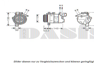 Aks Dasis Kompressor, Klimaanlage [Hersteller-Nr. 851083N] für BMW von AKS DASIS