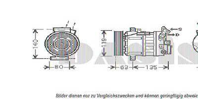 Aks Dasis Kompressor, Klimaanlage [Hersteller-Nr. 851877N] für Nissan, Opel, Renault von AKS DASIS