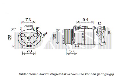 Aks Dasis Kompressor, Klimaanlage [Hersteller-Nr. 852556N] für Ford, Land Rover von AKS DASIS