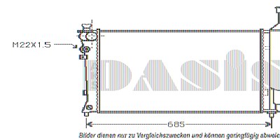 Aks Dasis Kühler, Motorkühlung [Hersteller-Nr. 160012N] für Citroën, Peugeot von AKS DASIS