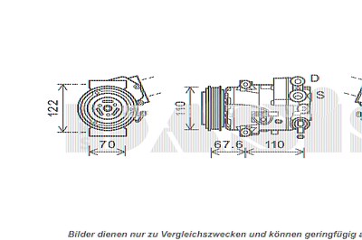 Aks Dasis Kompressor, Klimaanlage [Hersteller-Nr. 852688N] für Chevrolet, Opel von AKS DASIS