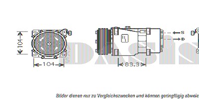 Aks Dasis Kompressor, Klimaanlage [Hersteller-Nr. 850731N] für Citroën, Fiat, Lancia, Peugeot von AKS DASIS