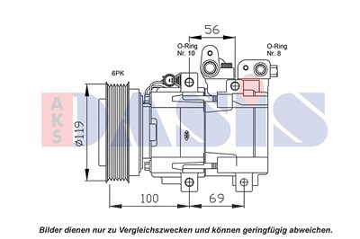 Aks Dasis Kompressor, Klimaanlage [Hersteller-Nr. 851838N] für Hyundai, Kia von AKS DASIS