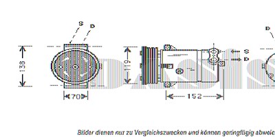 Aks Dasis Kompressor, Klimaanlage [Hersteller-Nr. 851730N] für Opel, Saab von AKS DASIS