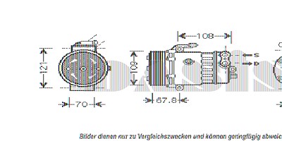 Aks Dasis Kompressor, Klimaanlage [Hersteller-Nr. 850708N] für Chevrolet, Opel von AKS DASIS