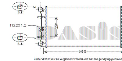 Aks Dasis Kühler, Motorkühlung [Hersteller-Nr. 491130N] für Seat, Skoda, VW von AKS DASIS