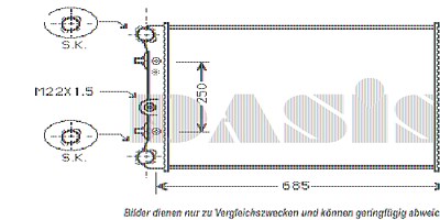 Aks Dasis Kühler, Motorkühlung [Hersteller-Nr. 040007N] für Seat, Skoda, VW von AKS DASIS