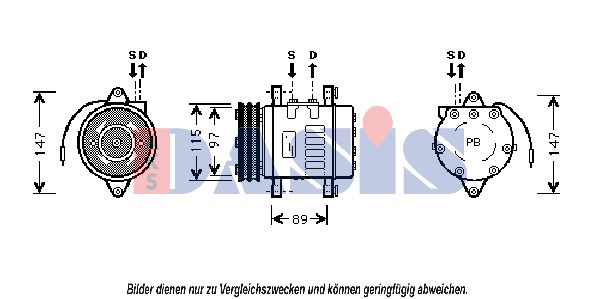 Kompressor, Klimaanlage AKS Dasis 850327N von AKS Dasis