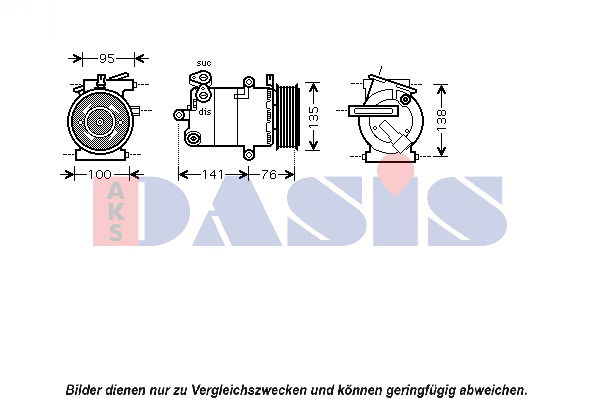 Kompressor, Klimaanlage AKS Dasis 850374N von AKS Dasis