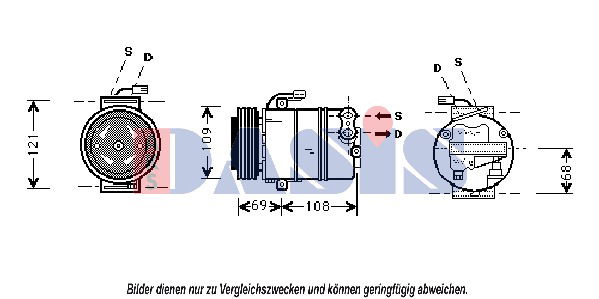 Kompressor, Klimaanlage AKS Dasis 850705N von AKS Dasis