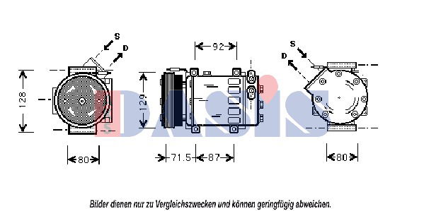 Kompressor, Klimaanlage AKS Dasis 850895N von AKS Dasis