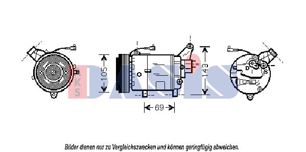 Kompressor, Klimaanlage AKS Dasis 851048N von AKS Dasis