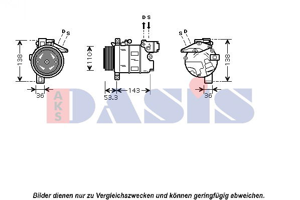 Kompressor, Klimaanlage AKS Dasis 851083N von AKS Dasis