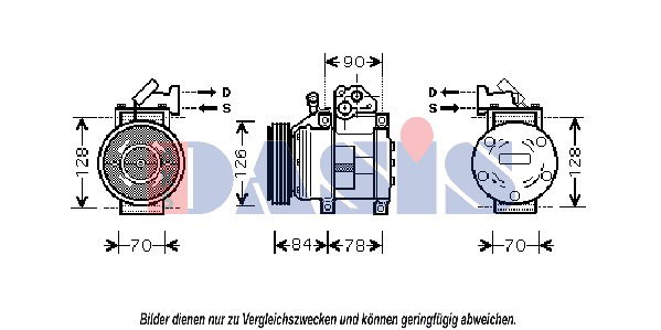 Kompressor, Klimaanlage AKS Dasis 851401N von AKS Dasis