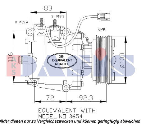 Kompressor, Klimaanlage AKS Dasis 851577N von AKS Dasis