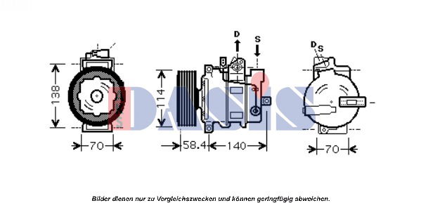 Kompressor, Klimaanlage AKS Dasis 851652N von AKS Dasis