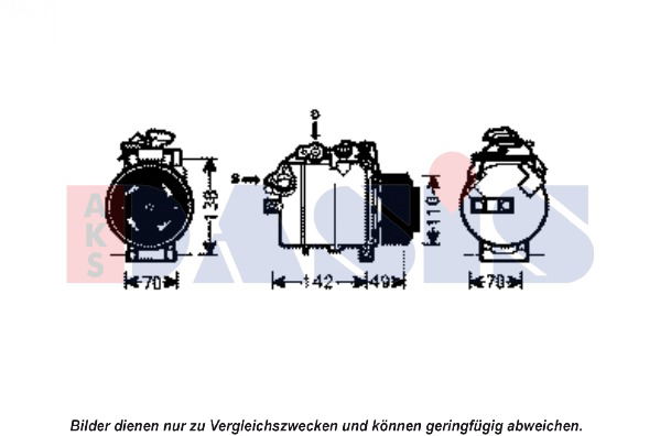 Kompressor, Klimaanlage AKS Dasis 851908N von AKS Dasis