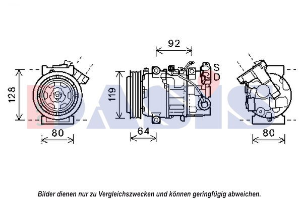 Kompressor, Klimaanlage AKS Dasis 852612N von AKS Dasis