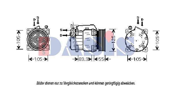 Kompressor, Klimaanlage AKS Dasis 853600N von AKS Dasis