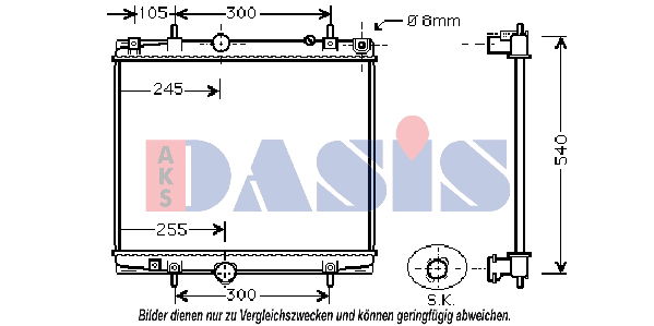 Kühler, Motorkühlung AKS Dasis 160085N von AKS Dasis