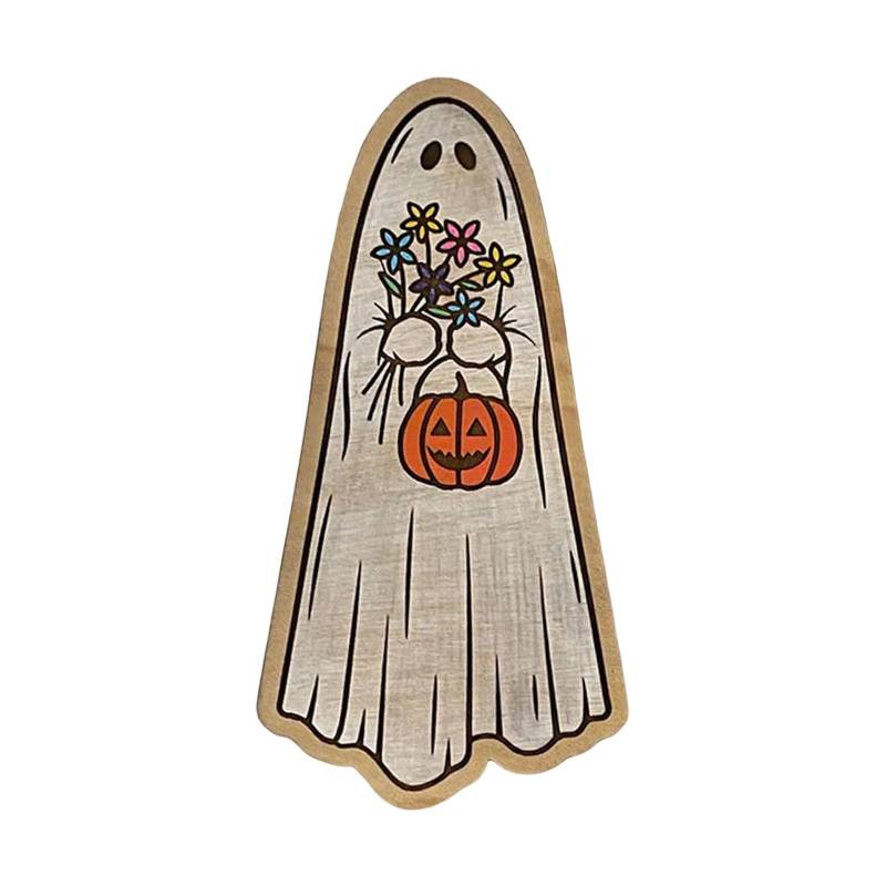 AKTOUR Stern Compatible with Motorhaube Schwarz Emblem Halloween Holz handbemalt Dekor Kühlschrankaufkleber Wiederverwendbar Halloween handbemalt Geister Umweltplakette (S6-Light Yellow, 10x2.5x1cm) von AKTOUR