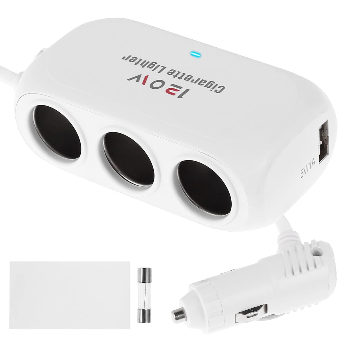 AKUYAO Zigarettenanzünder 120 W USB Car zigarettenanzünder verteiler zünder USB with 12v Steckdose, iPhone 14, 14 Pro, 14 Pro Max, Galaxy S22, S21, A53 etc. (Weiß) von AKUYAO