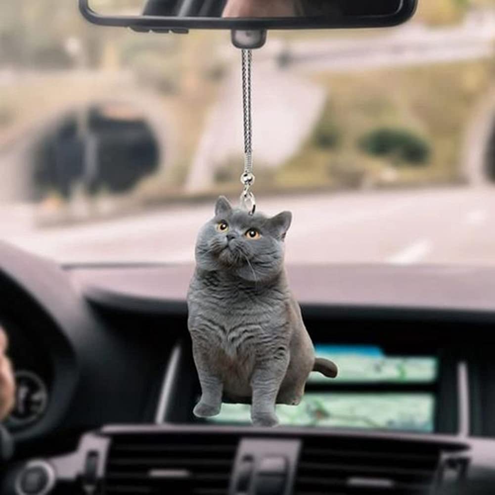 Cat Car Hanging Ornament, Acryl Tier Anhänger Auto Interieur Zubehör Dekoration, für Cat Lovers Best Gift (CatD) von AKYKE