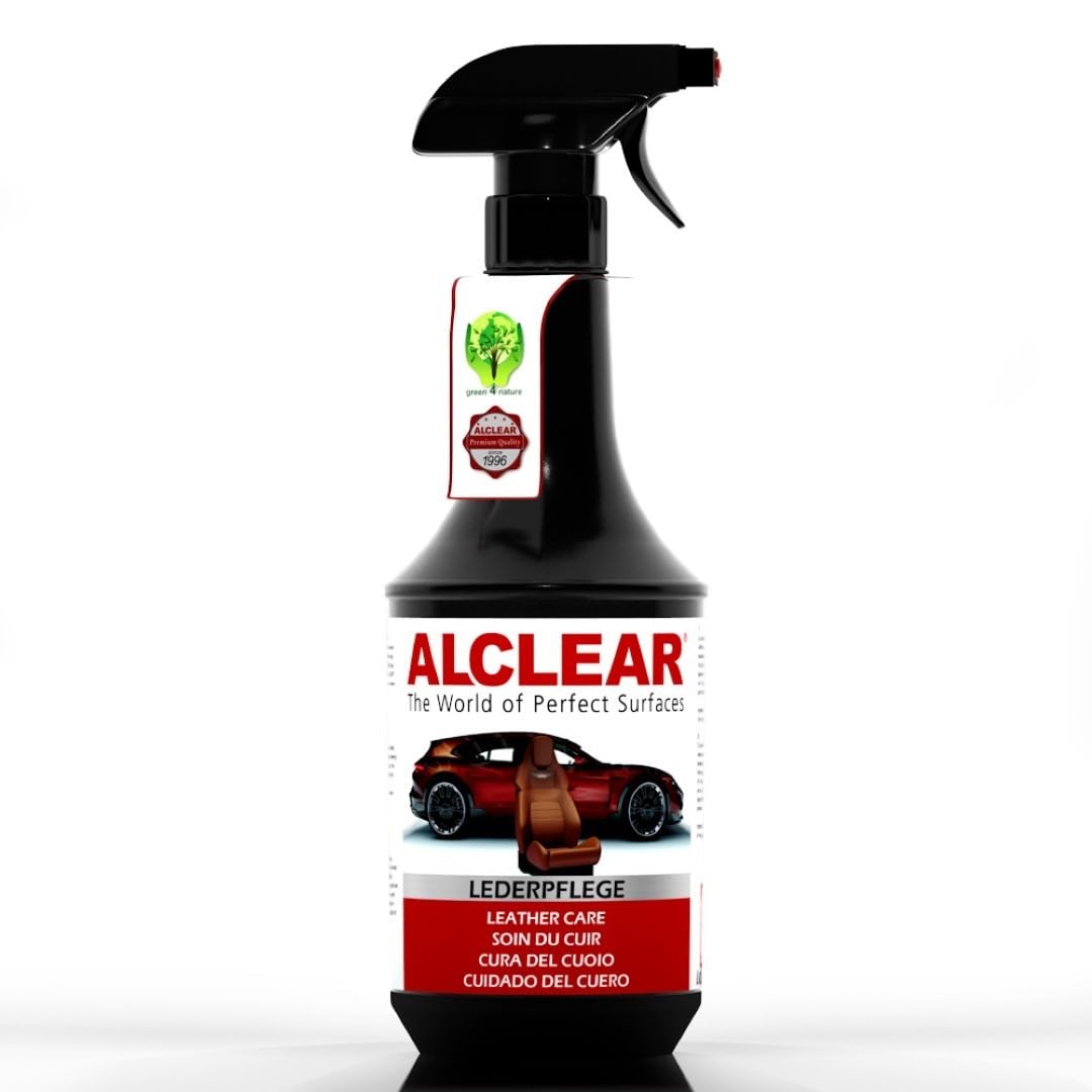 ALCLEAR 721LP Auto Lederpflege, Innenraum Autopflege für Glattleder, auch für Leder Sofa perfekt, 1.000 ml Reiniger mit Sprühkopf, Anwendung mit Mikrofasertuch von ALCLEAR