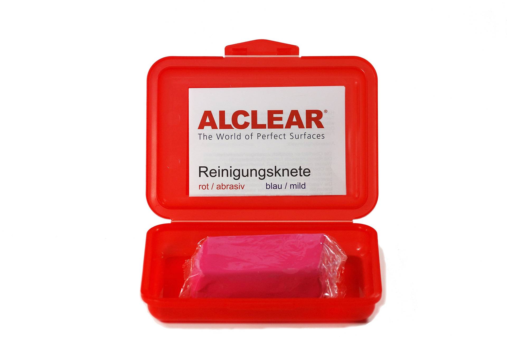 ALCLEAR 721R Reinigungsknete Auto Lackreinigung Clay Bar rot 200 g, für Autopflege und Autopolitur mit Poliermaschine von ALCLEAR