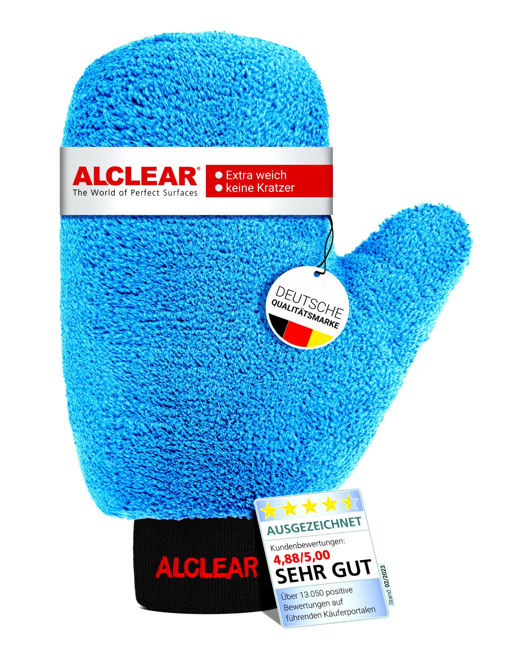 ALCLEAR Felgen Waschhandschuh Auto - Premium Felgenhandschuh für professionelle Autopflege - 100% Schmutzentfernung - 26x12cm - Mikrofaser Auto Waschhandschuh - Optimale Alternative zur Felgenbürste von ALCLEAR