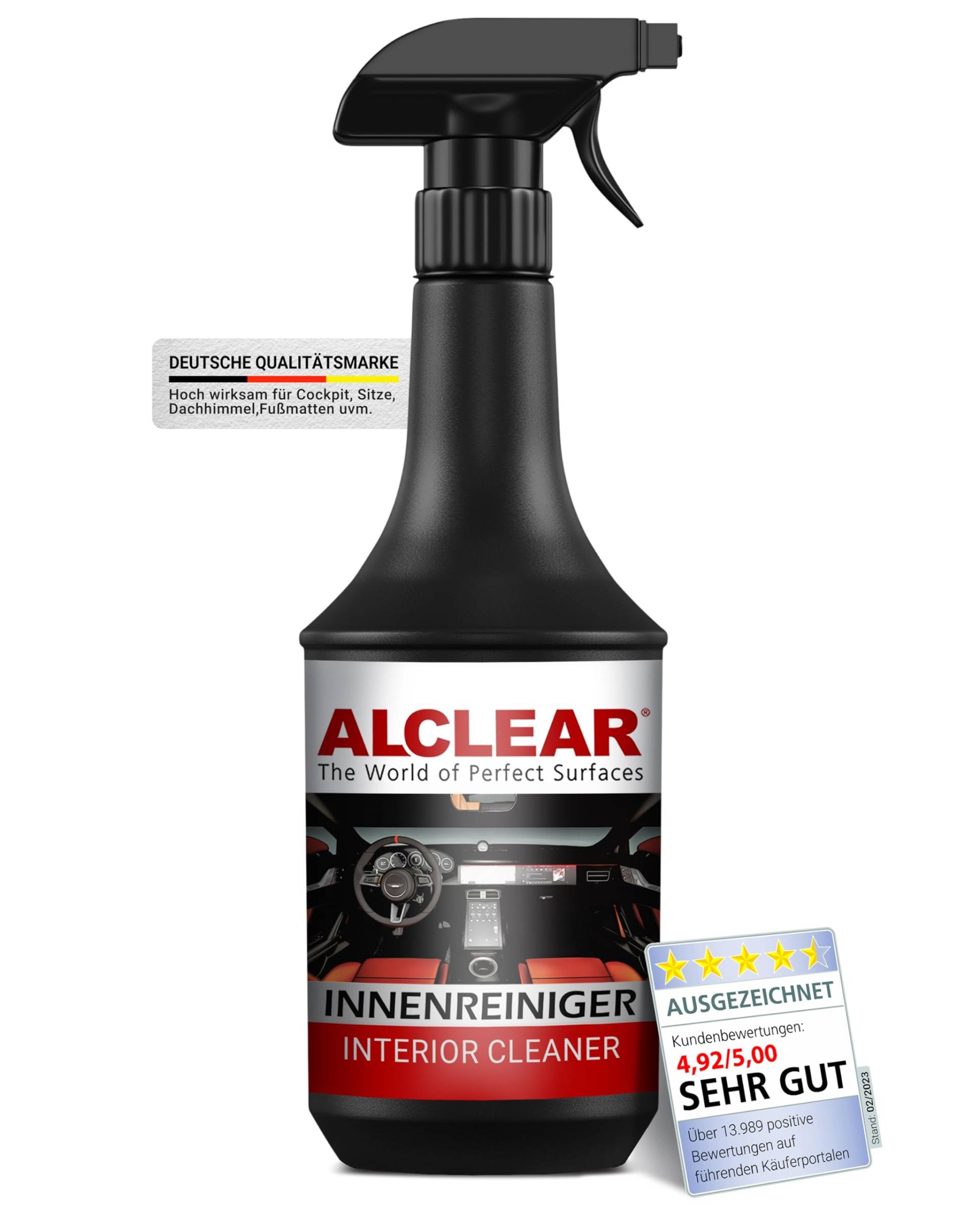 ALCLEAR 721IR Premium Auto Innenreiniger mit Tiefenwirkung für Cockpit, Polster, Leder, Innenraum, Armaturenbrett Pkw Pflege, 1.000 ml von ALCLEAR