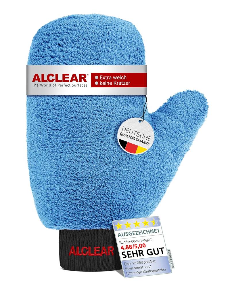 ALCLEAR Felgen Waschhandschuh Auto - Premium Felgenhandschuh für professionelle Autopflege - 100% Schmutzentfernung - 26x12cm - Mikrofaser Auto Waschhandschuh - Optimale Alternative zur Felgenbürste von ALCLEAR