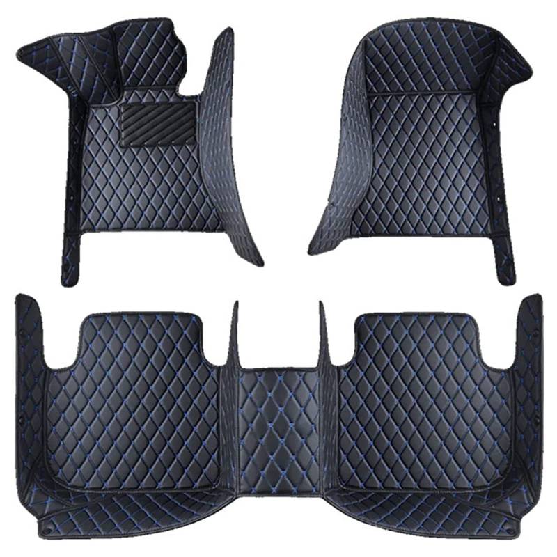 Auto FußMatten Leder Floor Mats Für Volvo S90 2021 2022, Allwetter Automatten Innenschutz Vollständige Abdeckung Set Kratzfest Tragen Fussmatte Zubehör,C/Black-Blue von ALDEPO